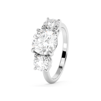 Emerald Solitaire Lab Grown Diamond Engagement Ring