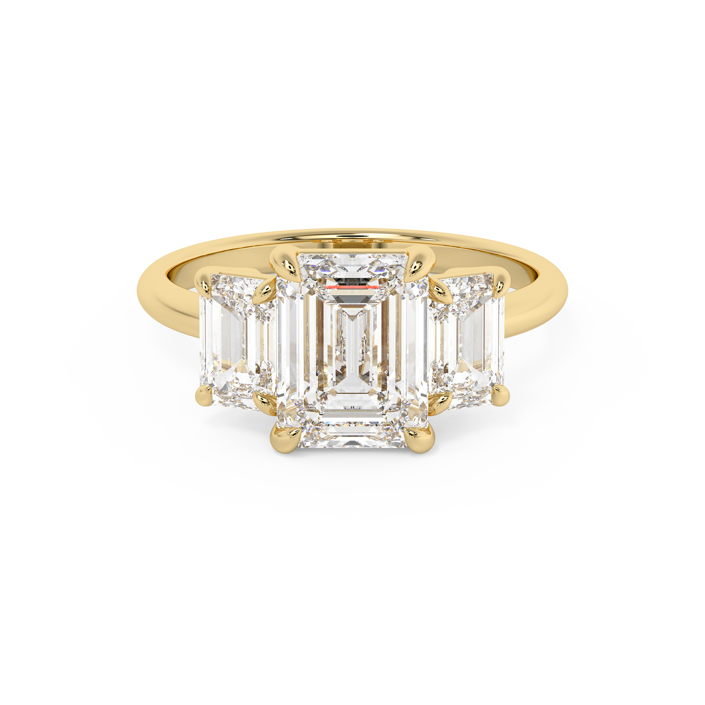 Emerald Solitaire Lab Grown Diamond Engagement Ring