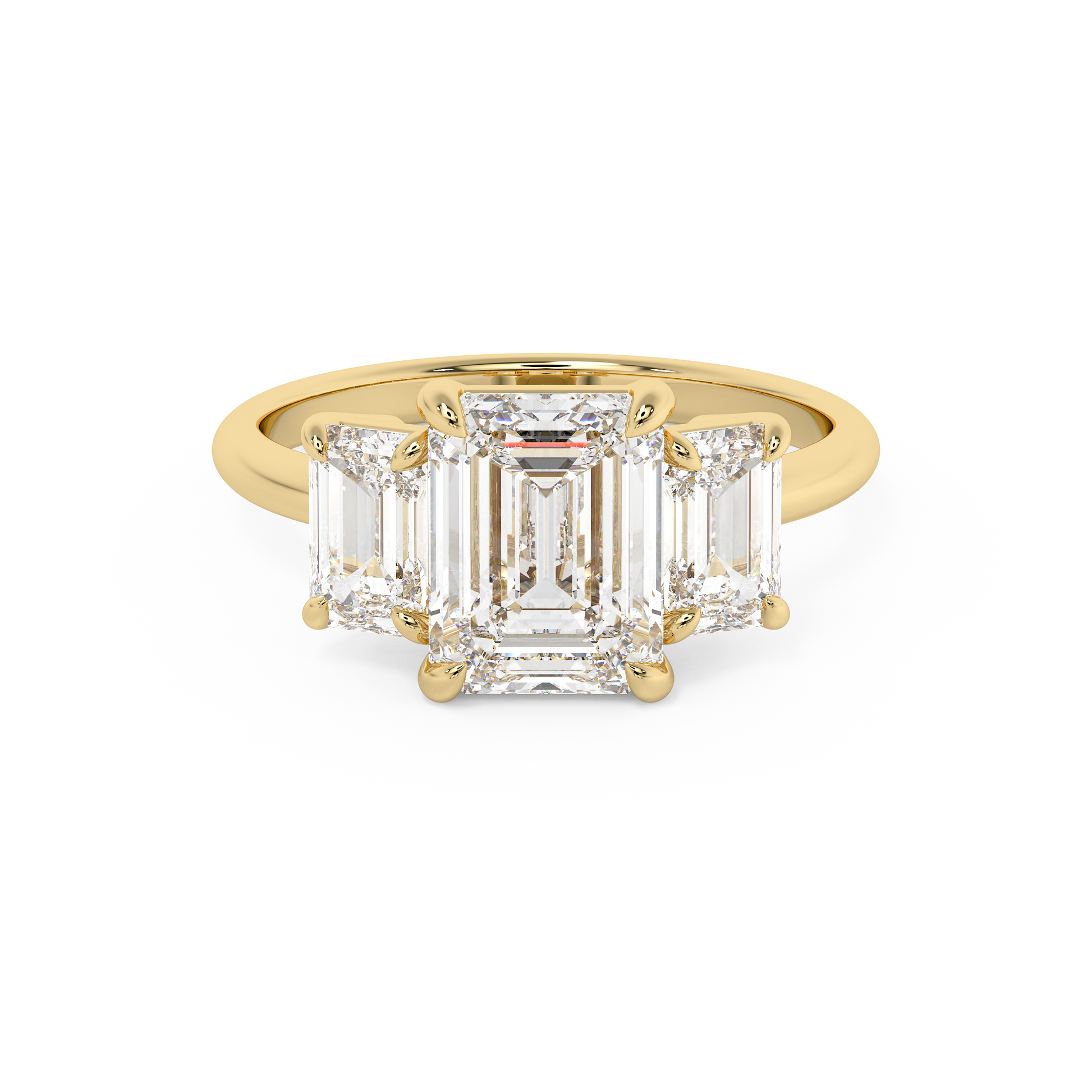 Emerald Solitaire Lab Grown Diamond Engagement Ring