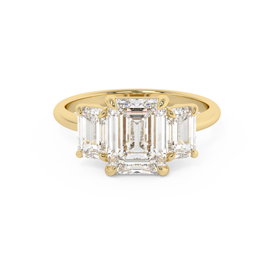 Emerald Solitaire Lab Grown Diamond Engagement Ring