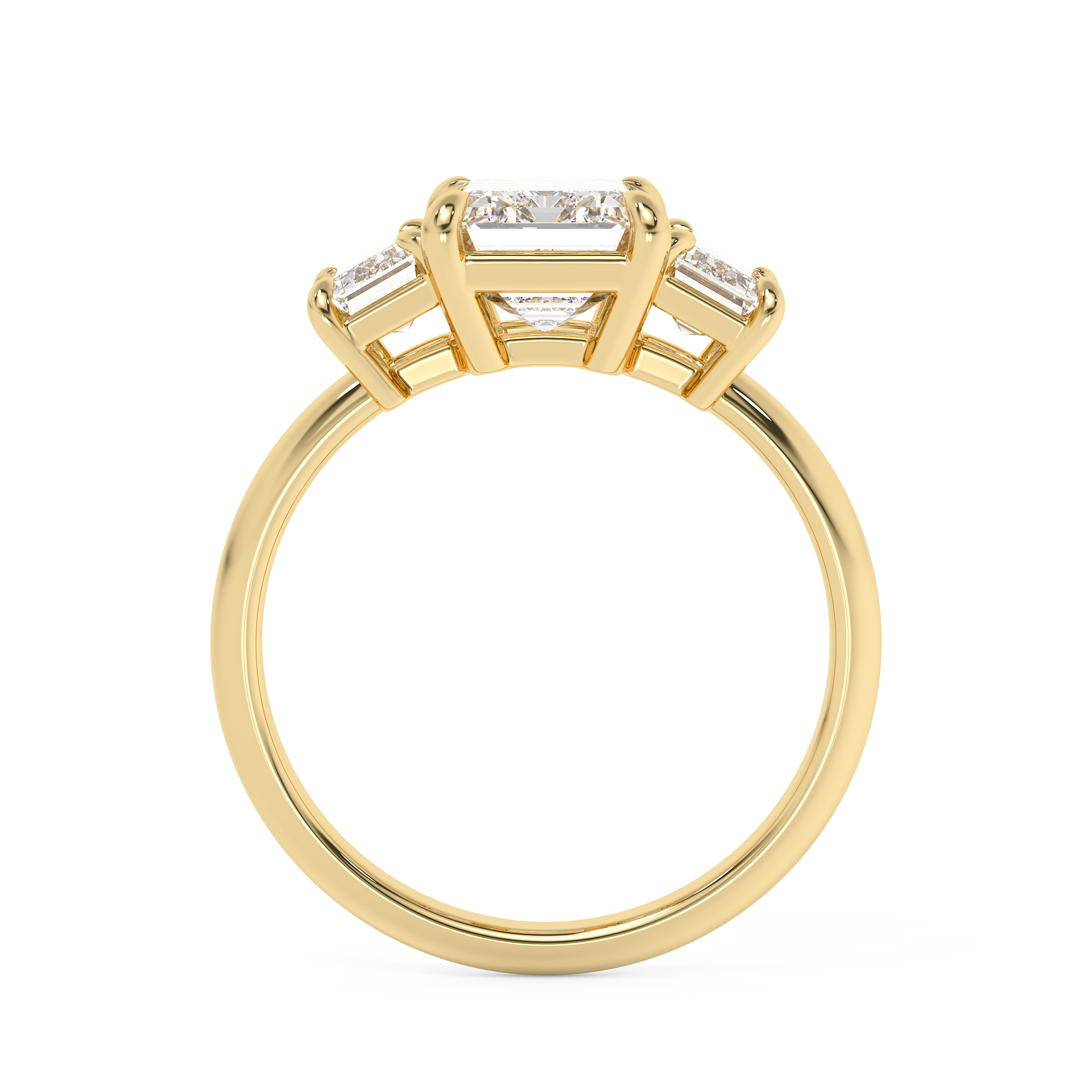 Emerald Solitaire Lab Grown Diamond Engagement Ring