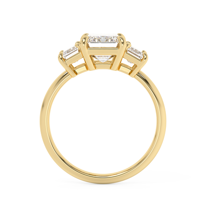 Emerald Solitaire Lab Grown Diamond Engagement Ring