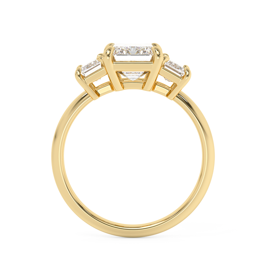 Emerald Solitaire Lab Grown Diamond Engagement Ring