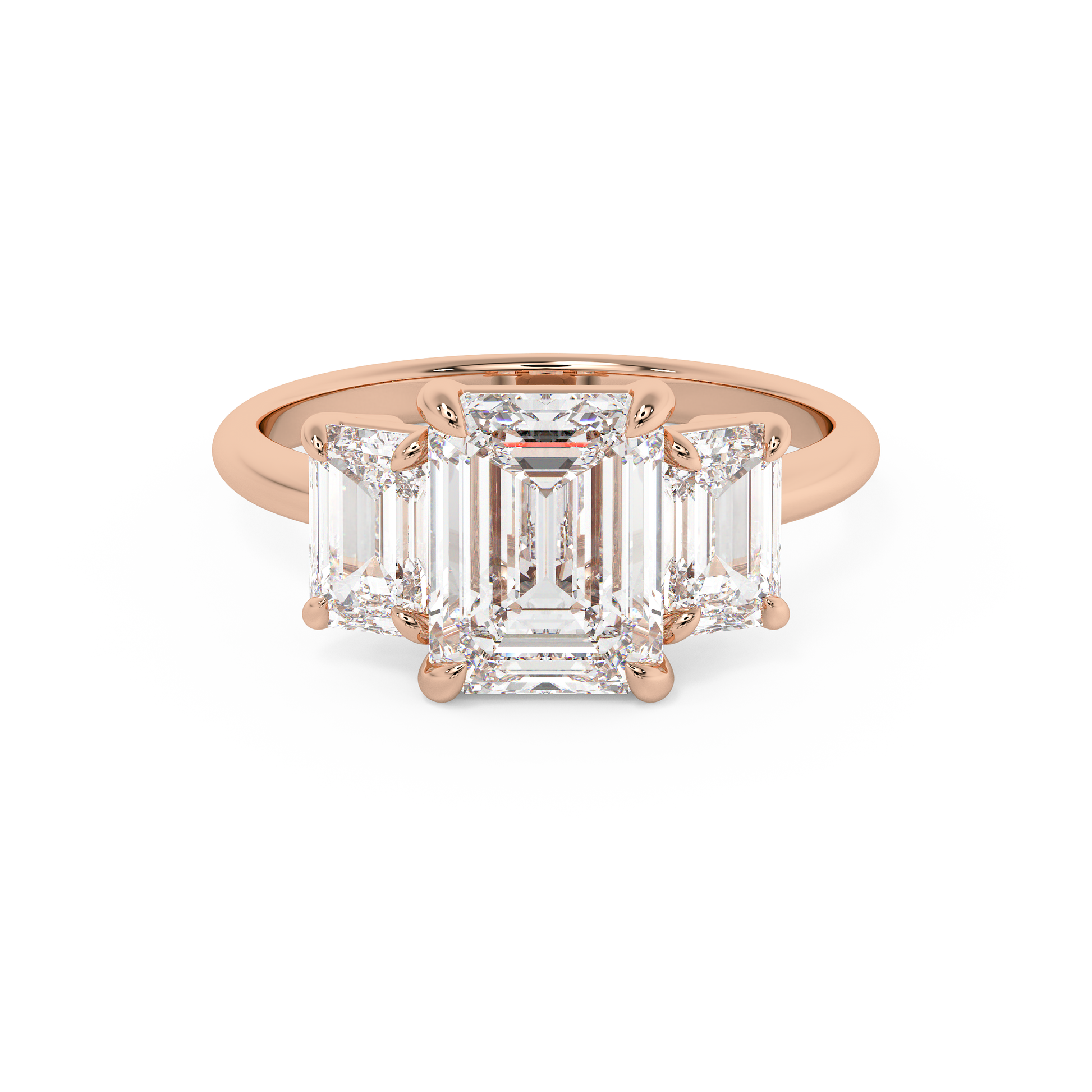 Emerald Solitaire Lab Grown Diamond Engagement Ring