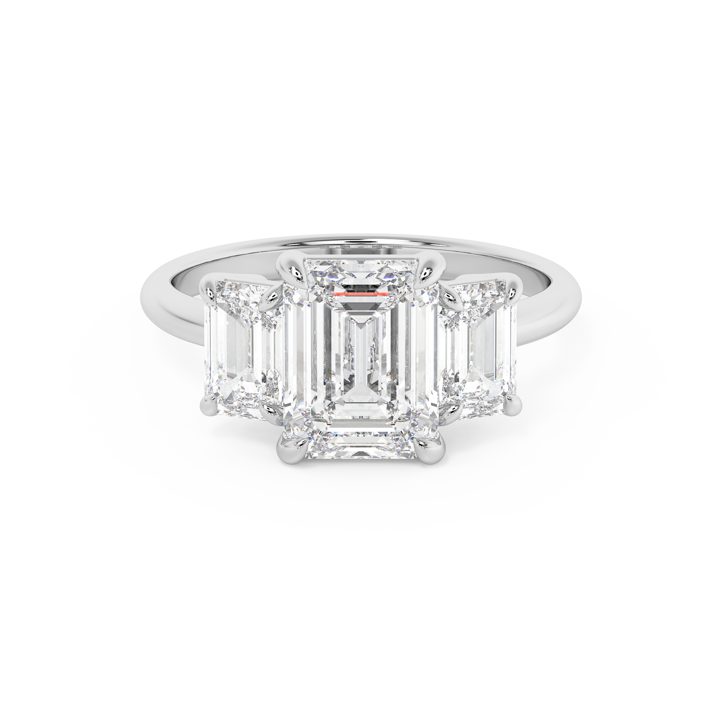 Emerald Solitaire Lab Grown Diamond Engagement Ring