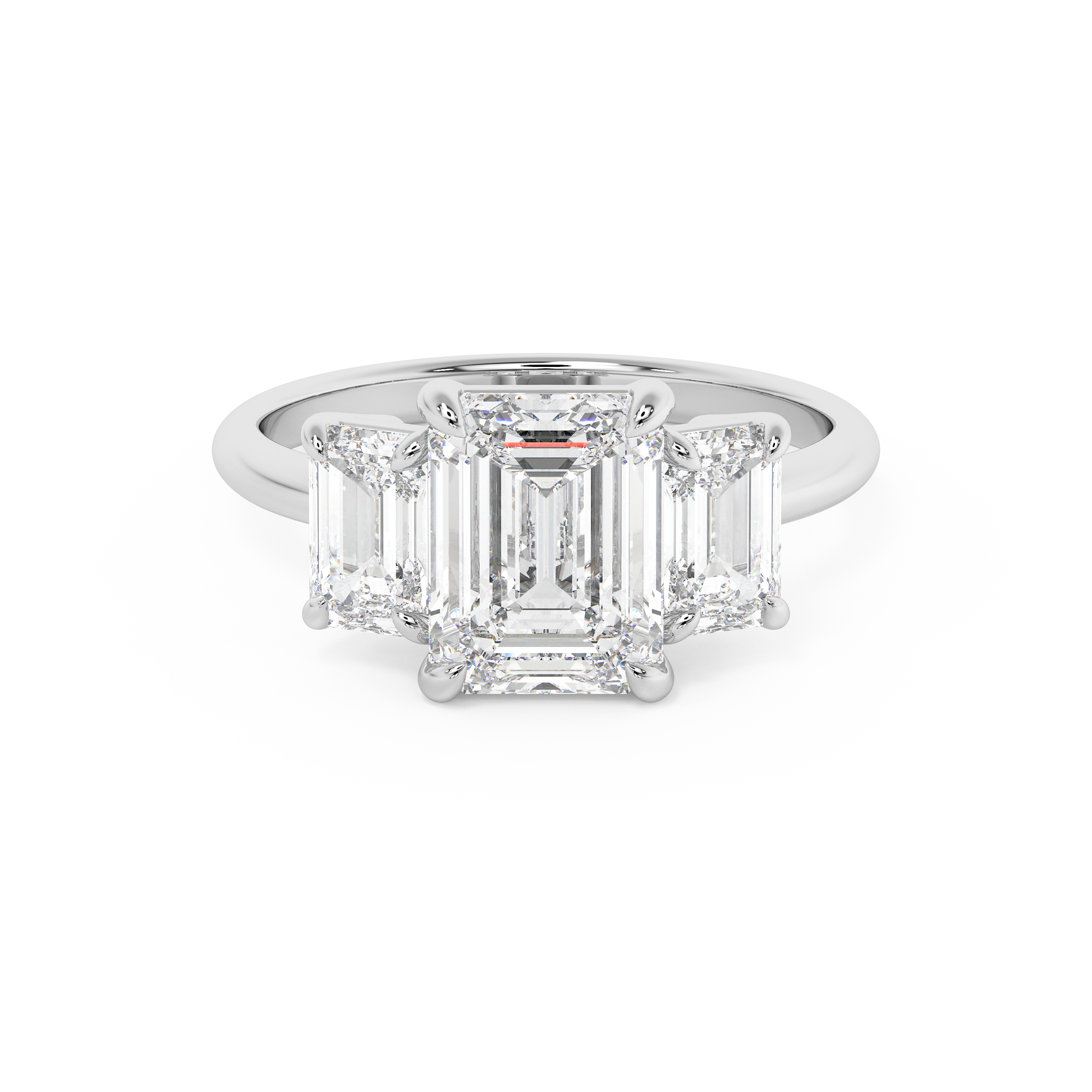 Emerald Solitaire Lab Grown Diamond Engagement Ring