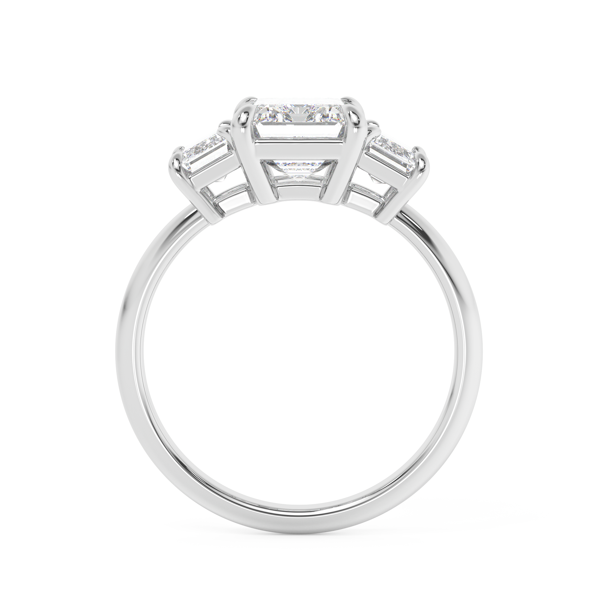 Emerald Solitaire Lab Grown Diamond Engagement Ring