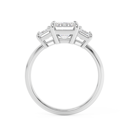 Emerald Solitaire Lab Grown Diamond Engagement Ring