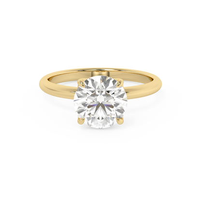 Emerald Solitaire Lab Grown Diamond Engagement Ring