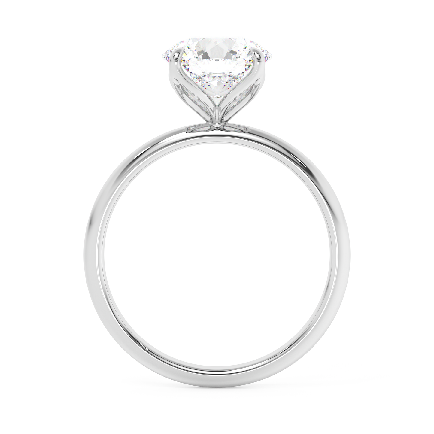 Emerald Solitaire Lab Grown Diamond Engagement Ring