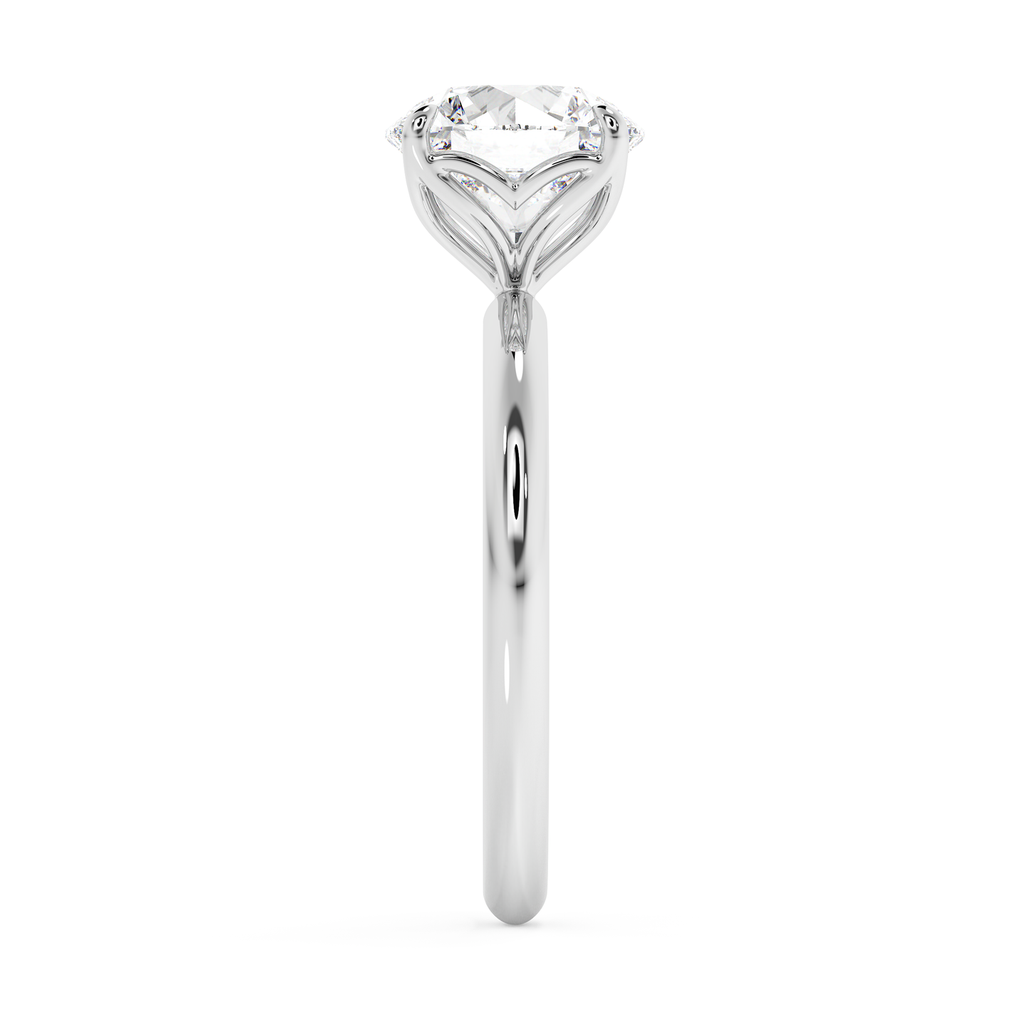 Emerald Solitaire Lab Grown Diamond Engagement Ring