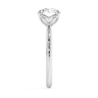 Emerald Solitaire Lab Grown Diamond Engagement Ring