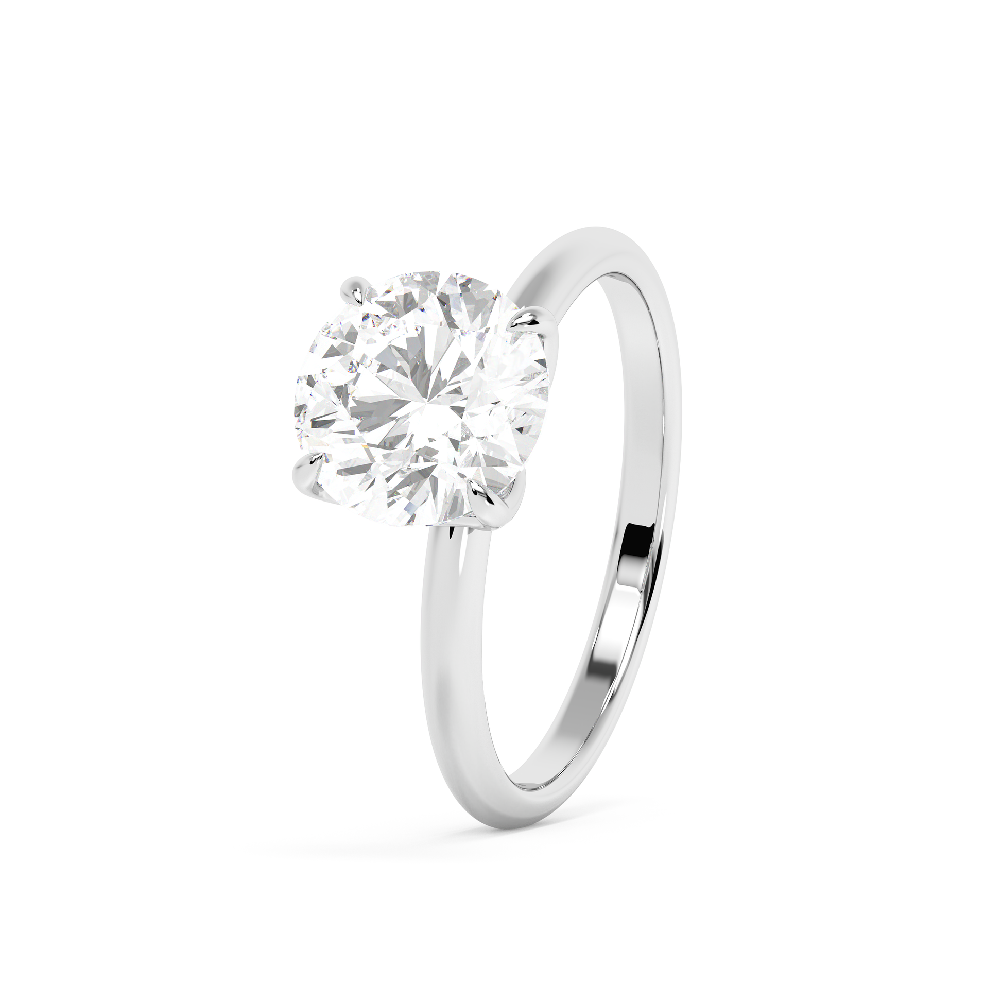 Emerald Solitaire Lab Grown Diamond Engagement Ring