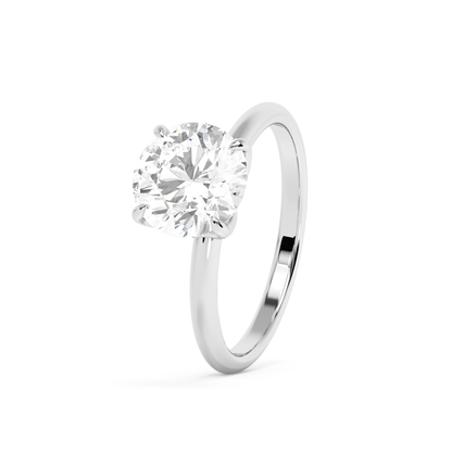 Emerald Solitaire Lab Grown Diamond Engagement Ring
