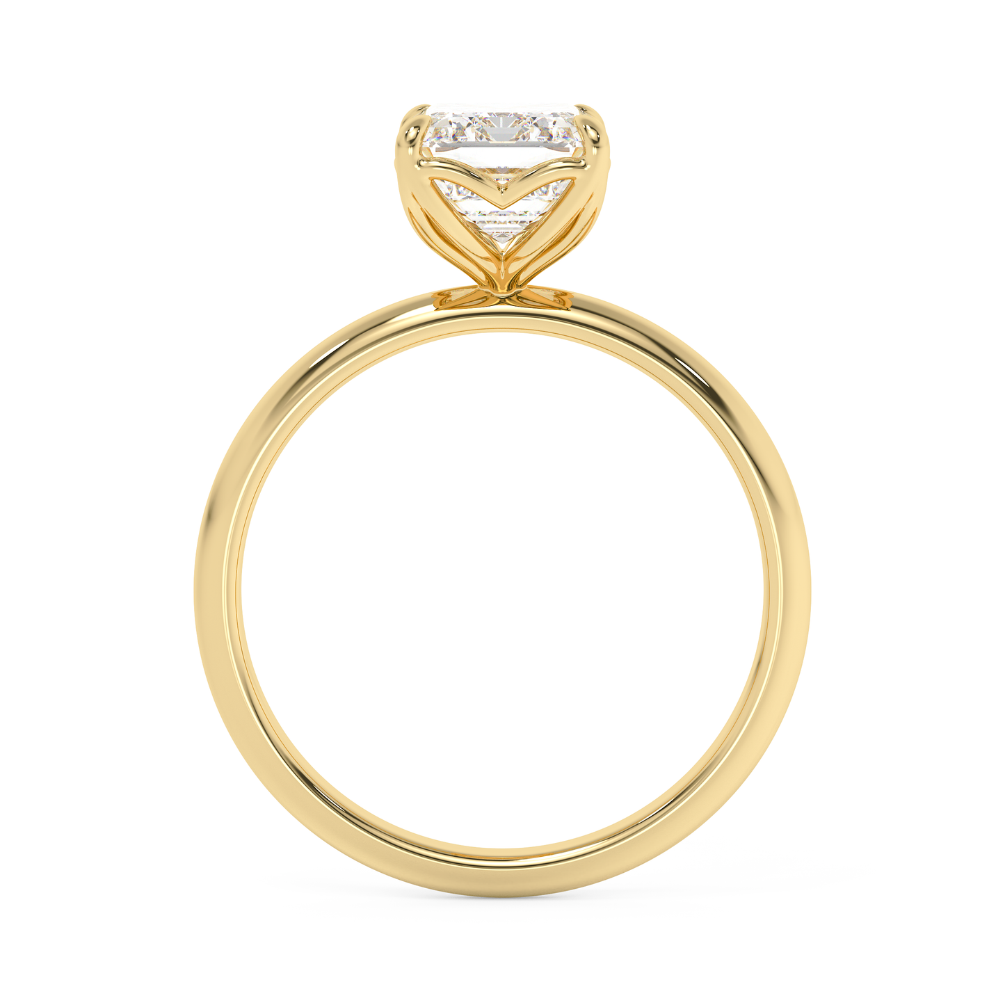 Emerald Solitaire Lab Grown Diamond Engagement Ring