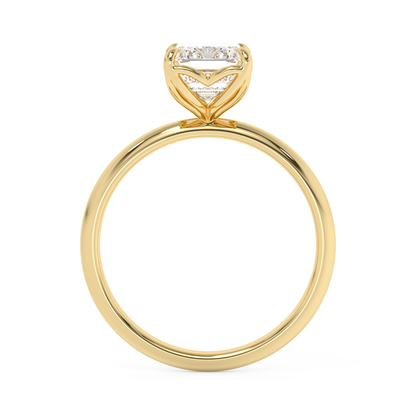 Emerald Solitaire Lab Grown Diamond Engagement Ring
