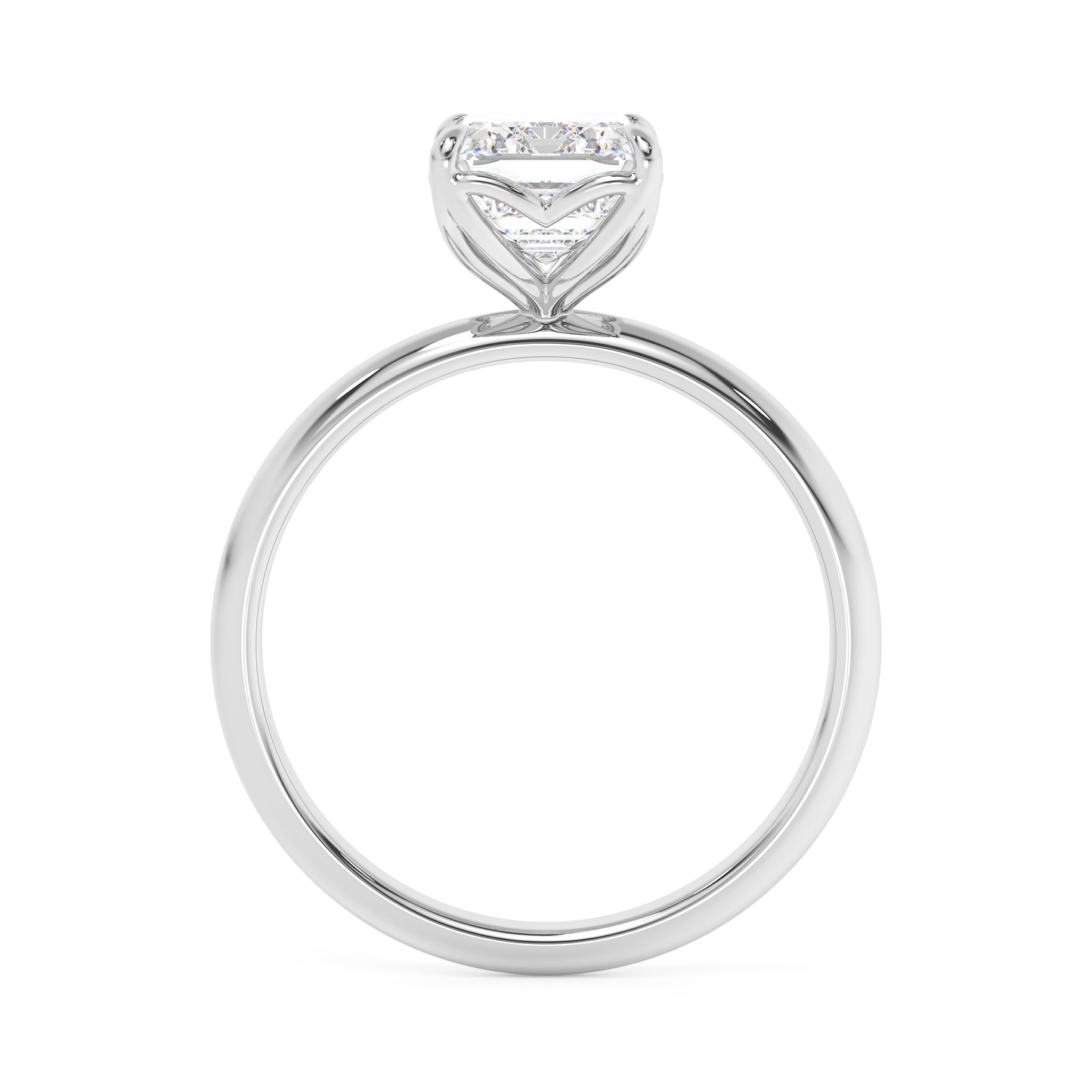 Emerald Solitaire Lab Grown Diamond Engagement Ring