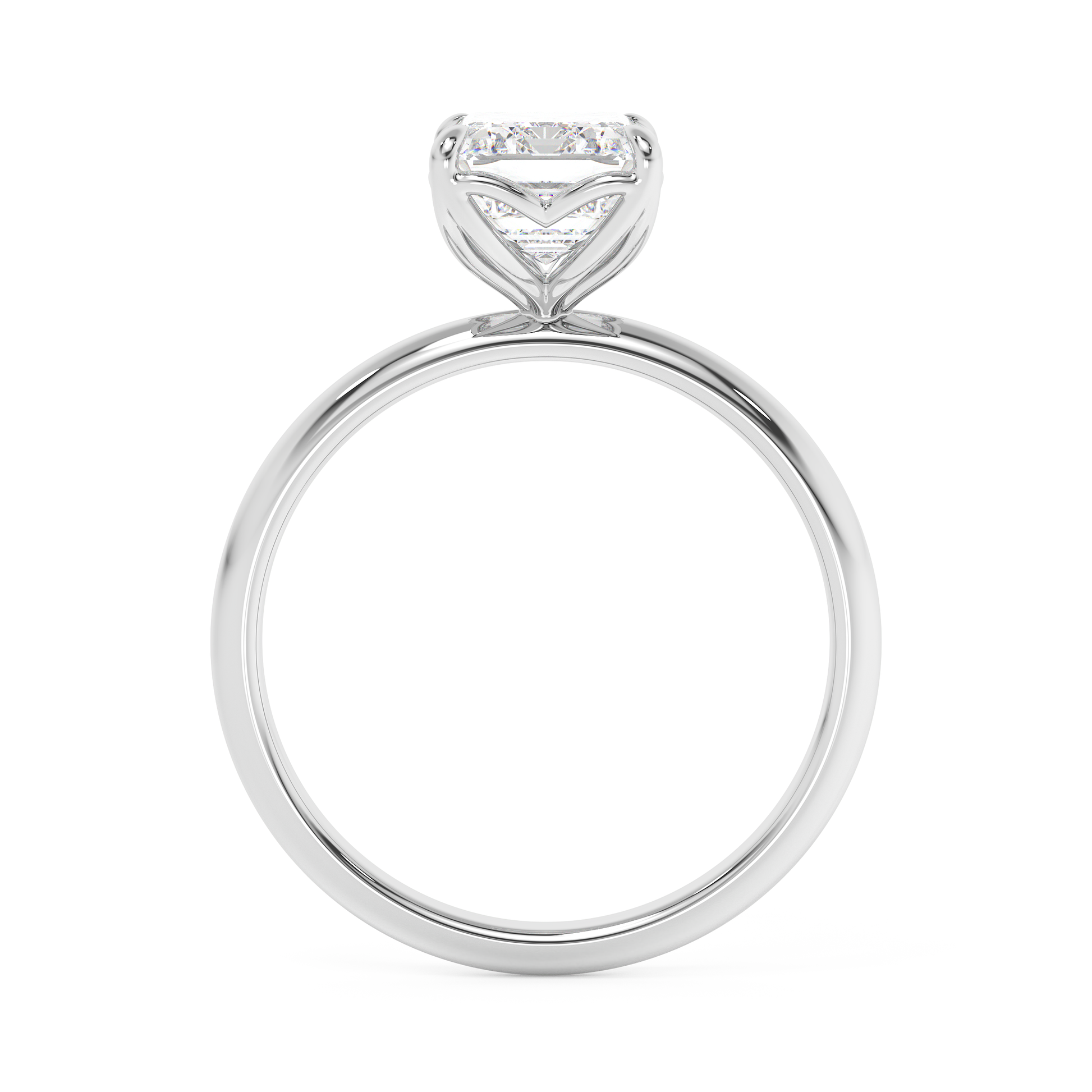 Emerald Solitaire Lab Grown Diamond Engagement Ring