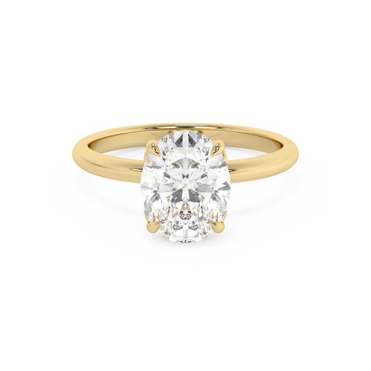 Emerald Solitaire Lab Grown Diamond Engagement Ring