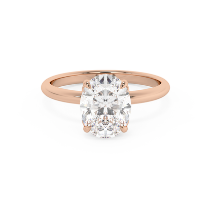 Emerald Solitaire Lab Grown Diamond Engagement Ring