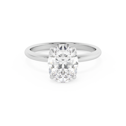 Emerald Solitaire Lab Grown Diamond Engagement Ring