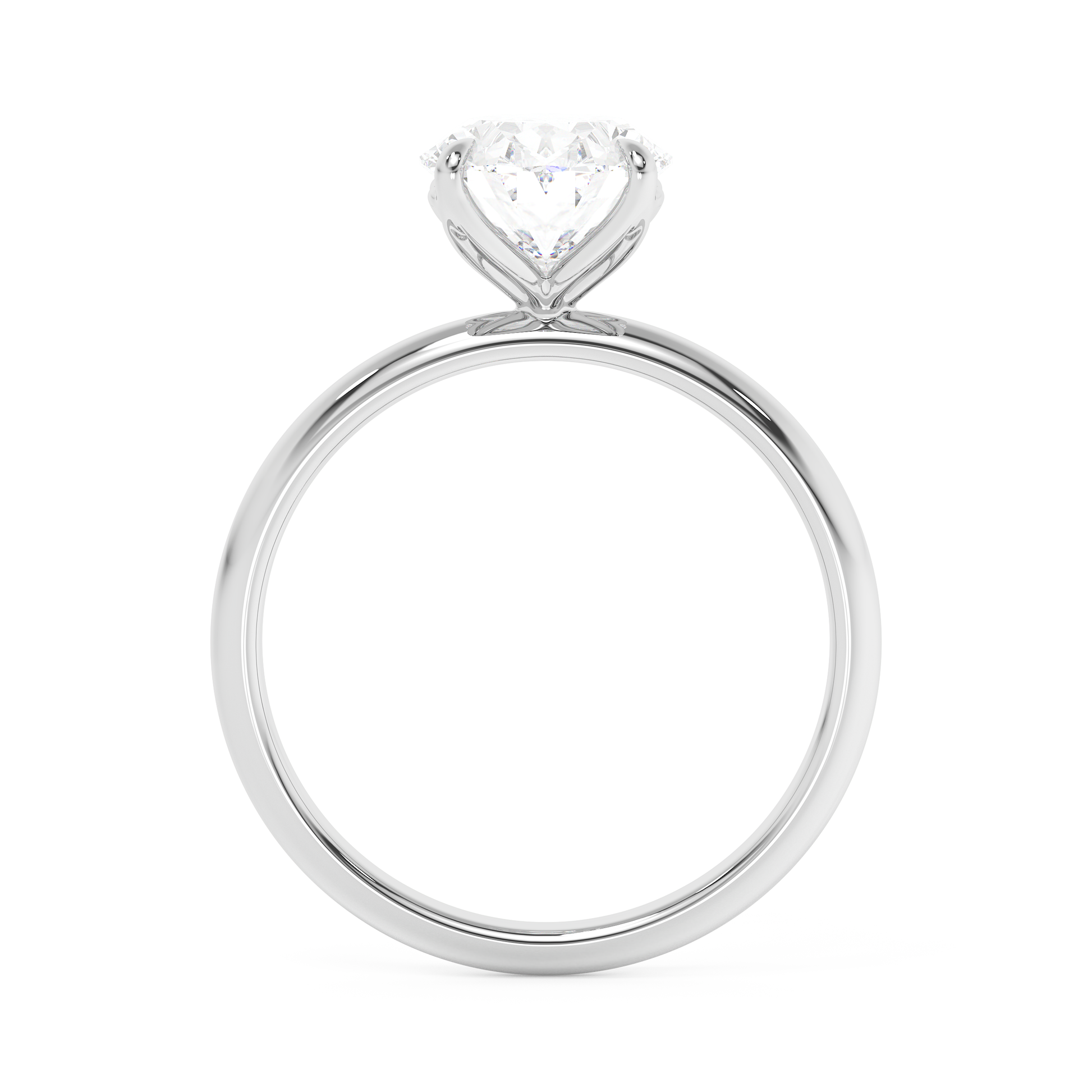 Emerald Solitaire Lab Grown Diamond Engagement Ring