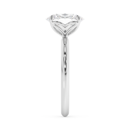 Emerald Solitaire Lab Grown Diamond Engagement Ring