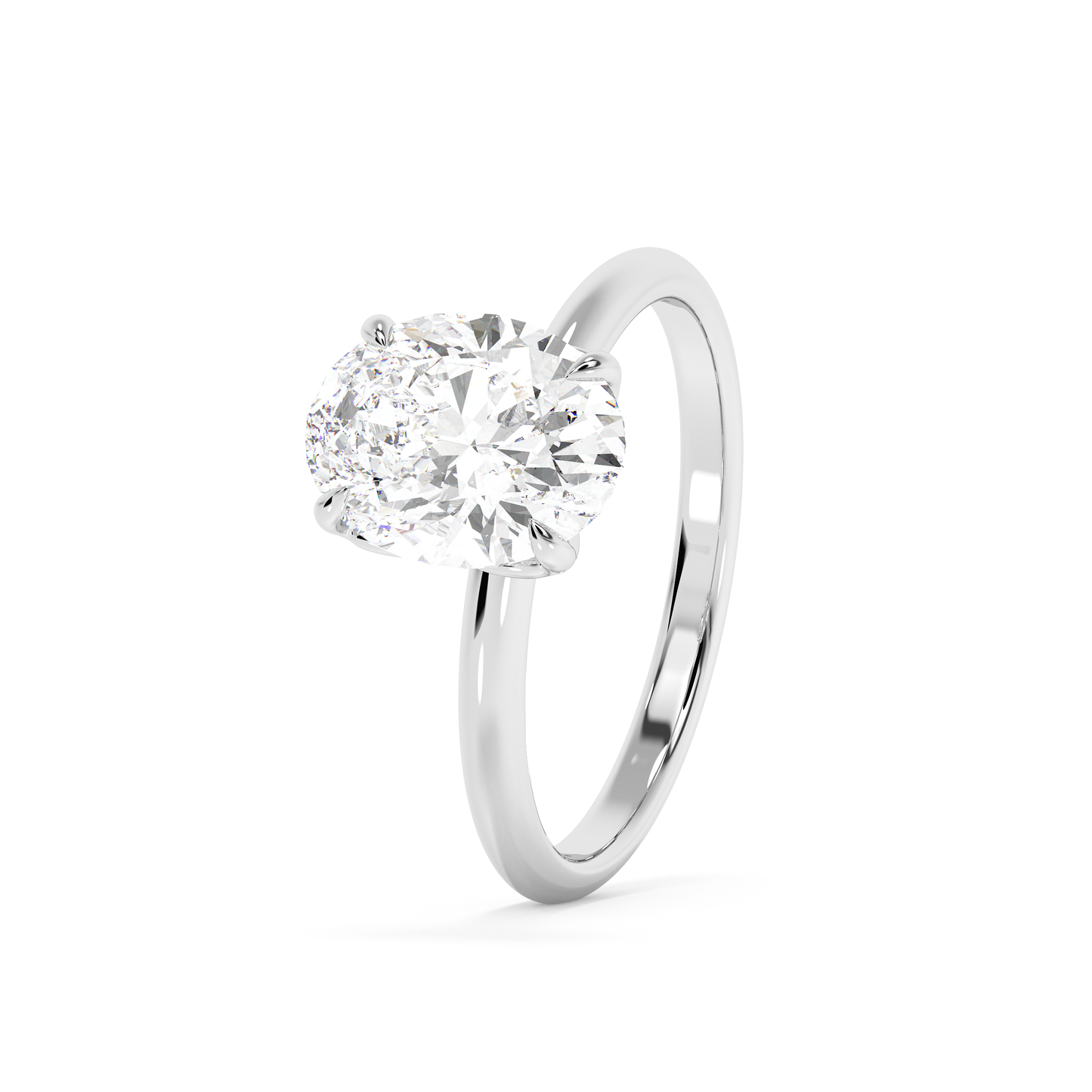 Emerald Solitaire Lab Grown Diamond Engagement Ring