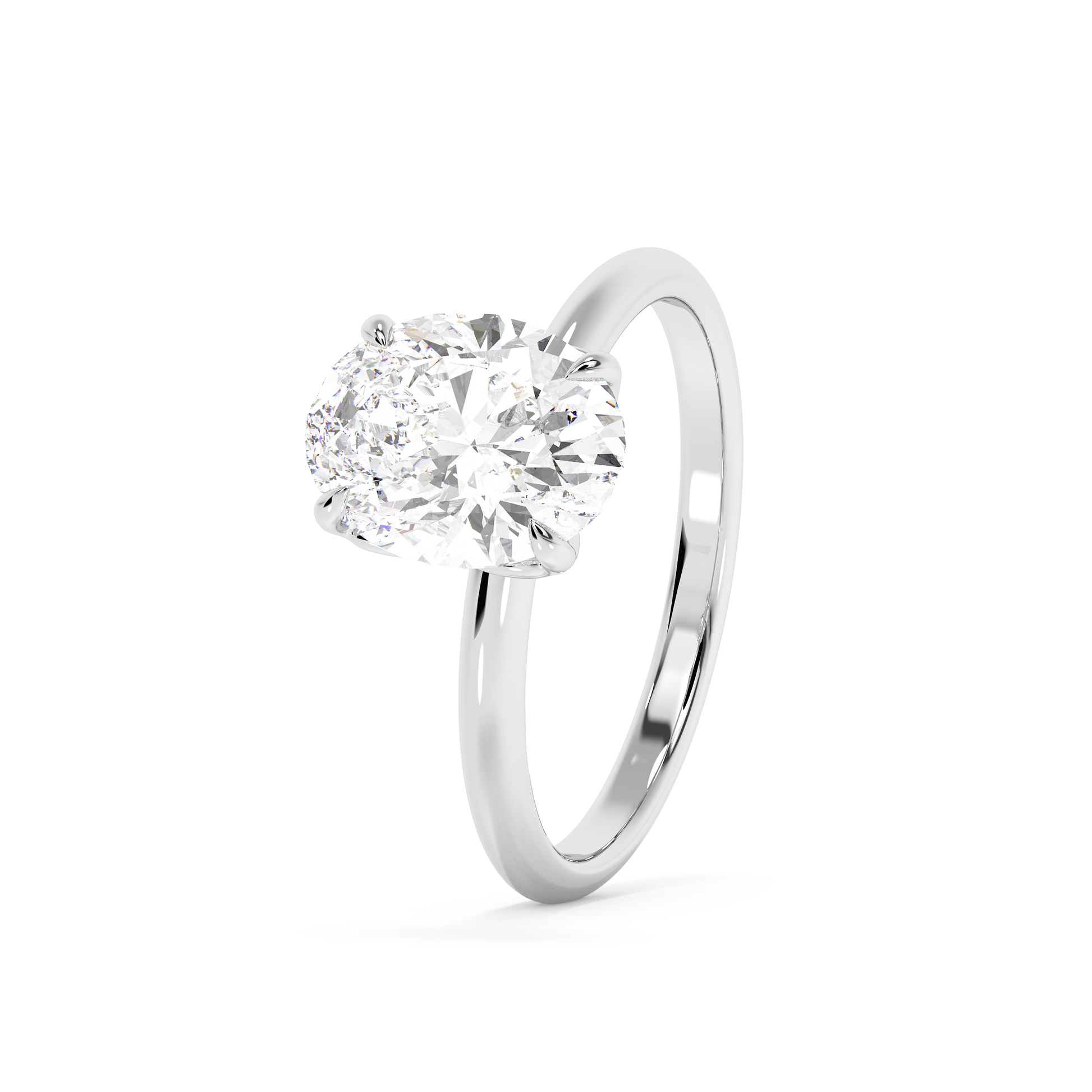 Emerald Solitaire Lab Grown Diamond Engagement Ring