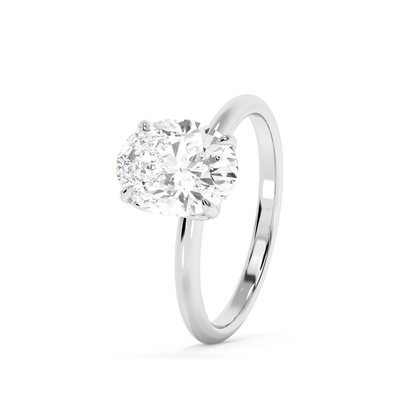 Emerald Solitaire Lab Grown Diamond Engagement Ring