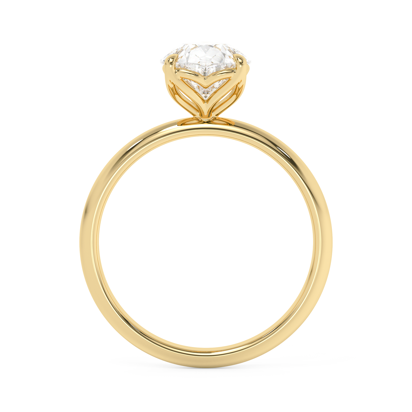 Emerald Solitaire Lab Grown Diamond Engagement Ring