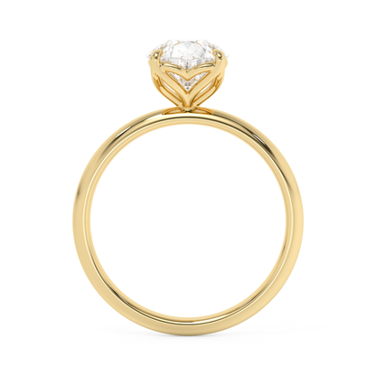 Emerald Solitaire Lab Grown Diamond Engagement Ring