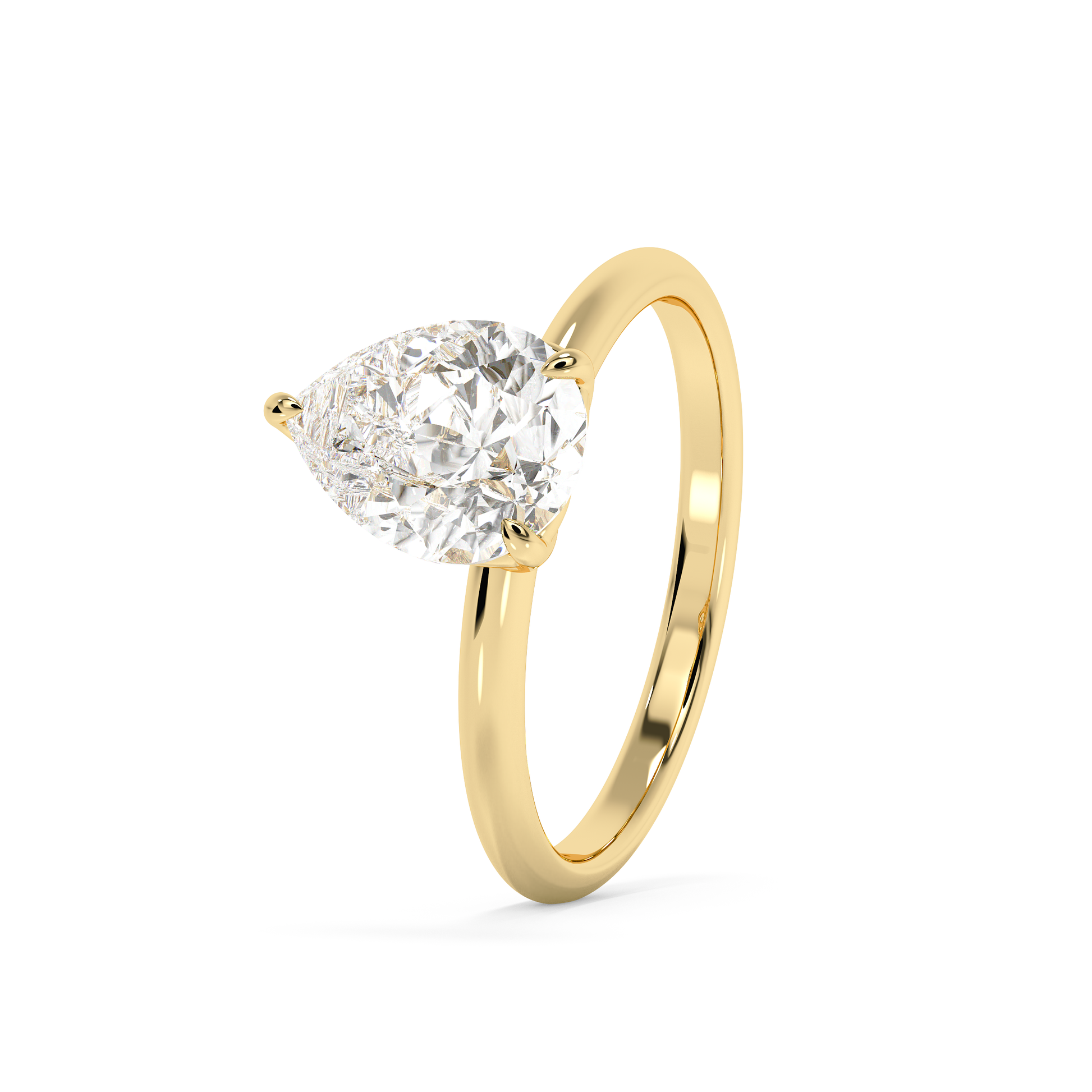 Emerald Solitaire Lab Grown Diamond Engagement Ring