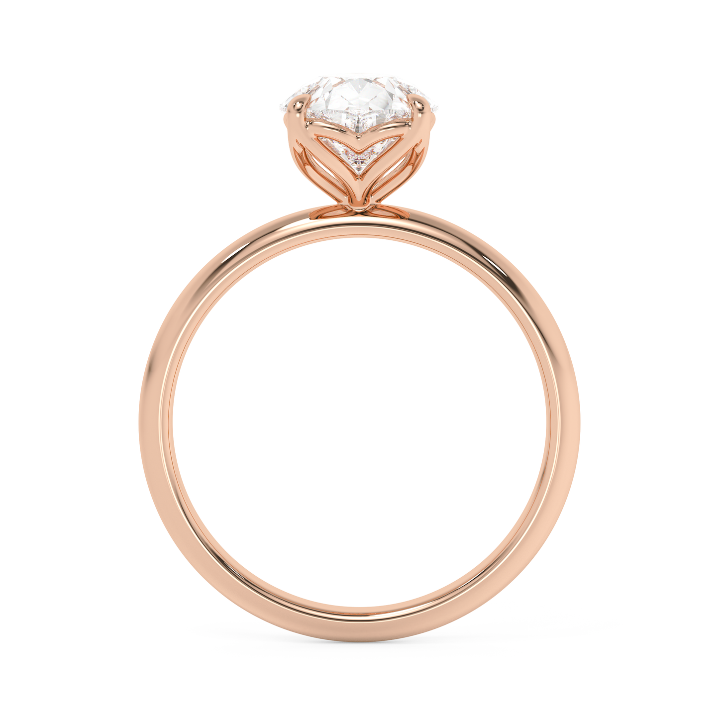 Emerald Solitaire Lab Grown Diamond Engagement Ring
