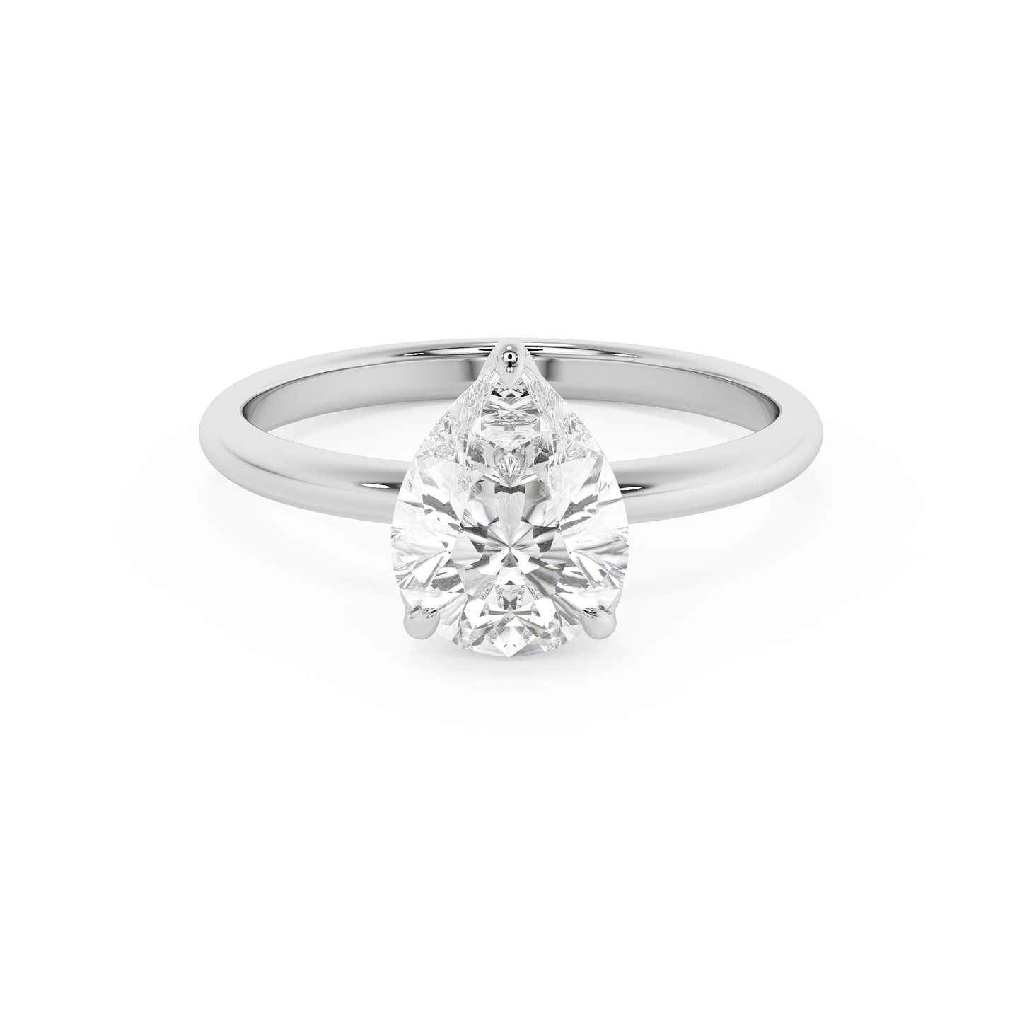 Emerald Solitaire Lab Grown Diamond Engagement Ring