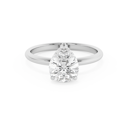 Emerald Solitaire Lab Grown Diamond Engagement Ring