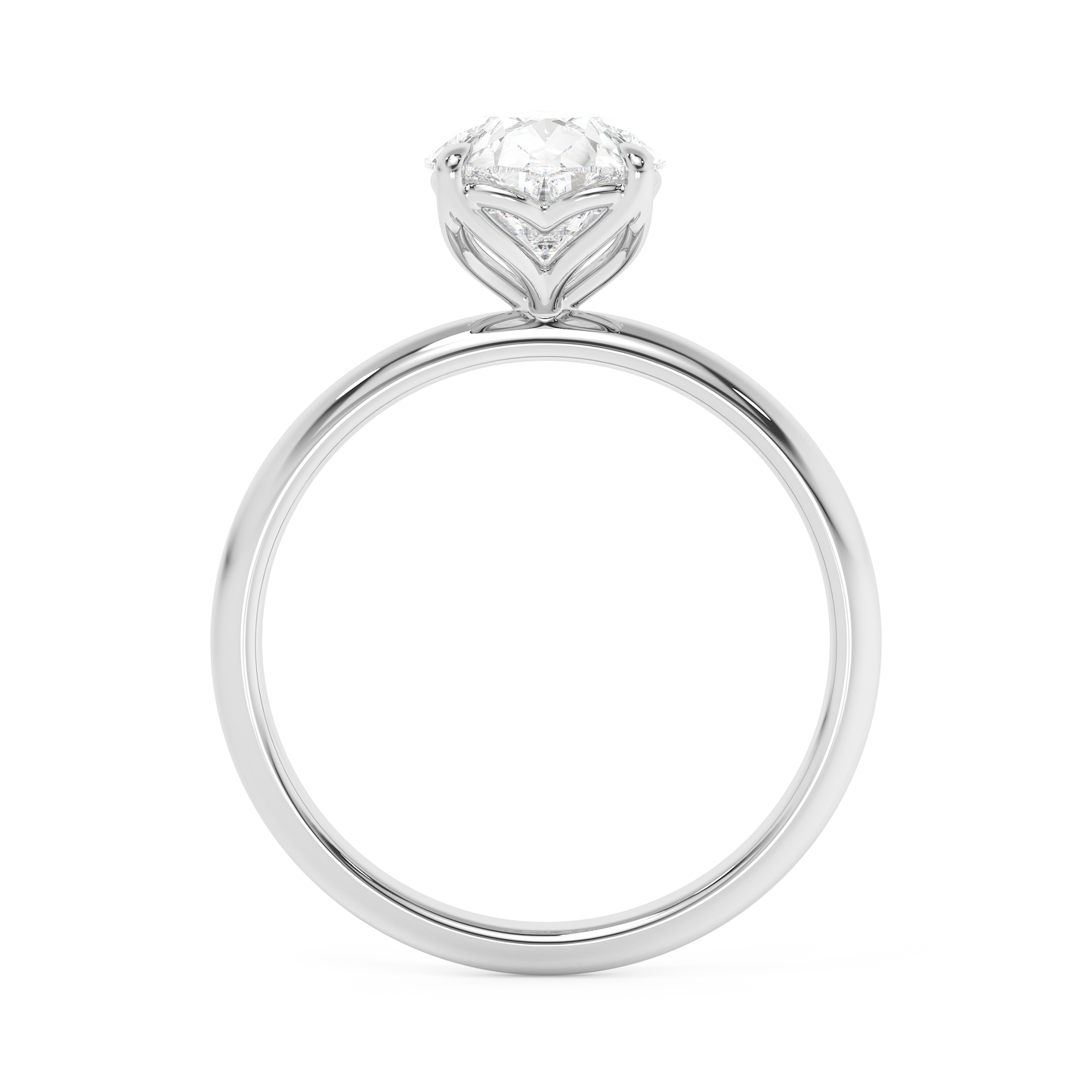Emerald Solitaire Lab Grown Diamond Engagement Ring