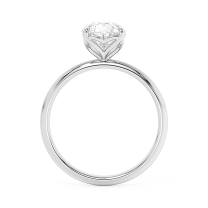Emerald Solitaire Lab Grown Diamond Engagement Ring