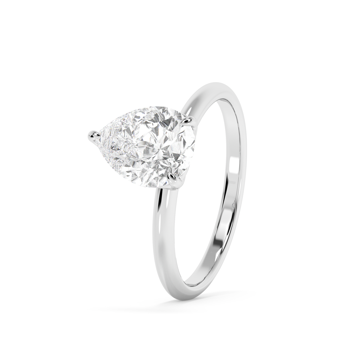 Emerald Solitaire Lab Grown Diamond Engagement Ring