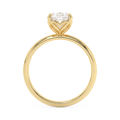 Emerald Solitaire Lab Grown Diamond Engagement Ring