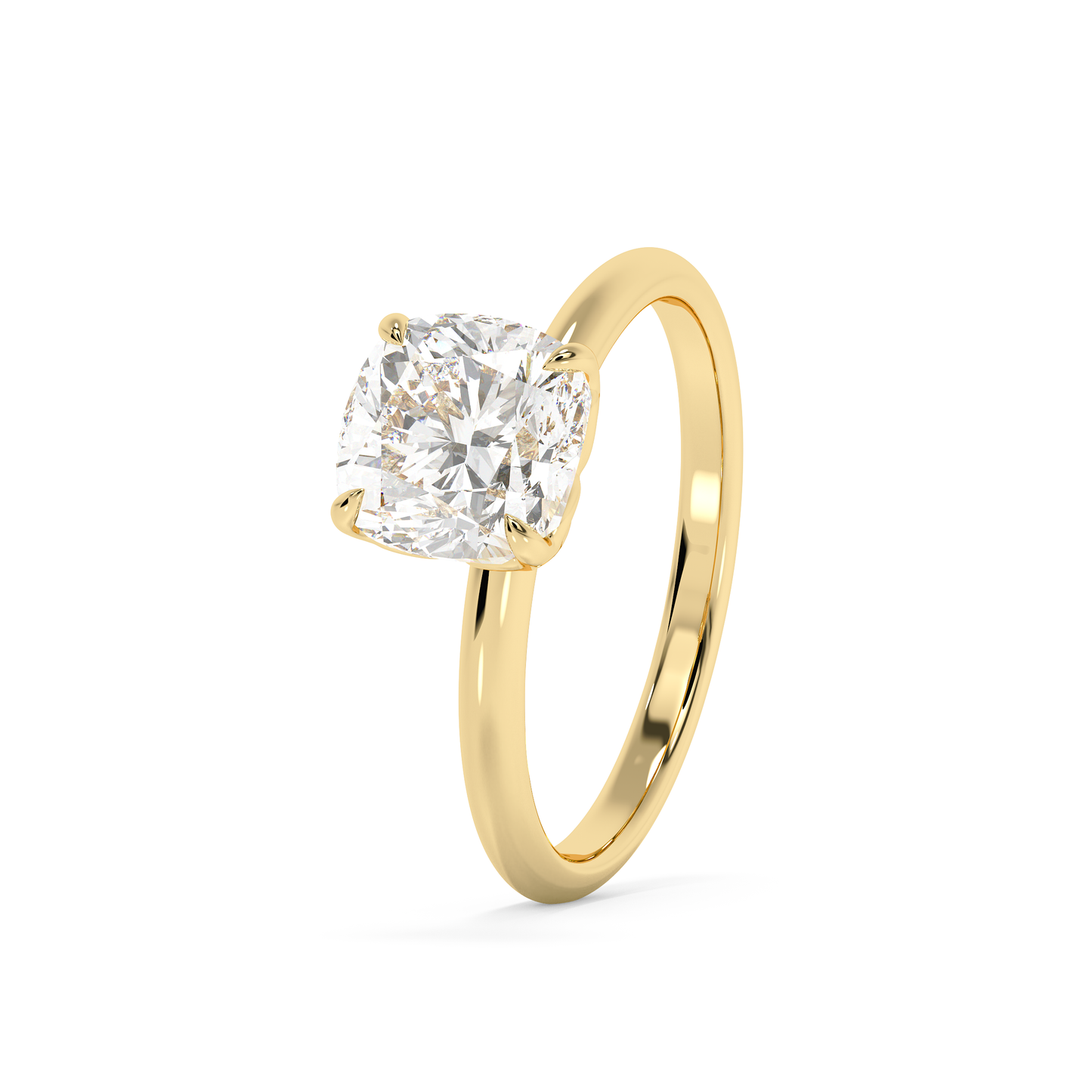 Emerald Solitaire Lab Grown Diamond Engagement Ring