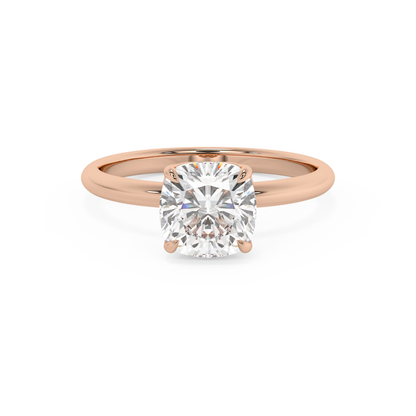 Emerald Solitaire Lab Grown Diamond Engagement Ring
