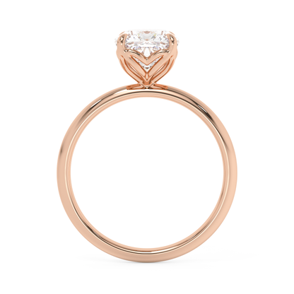 Emerald Solitaire Lab Grown Diamond Engagement Ring