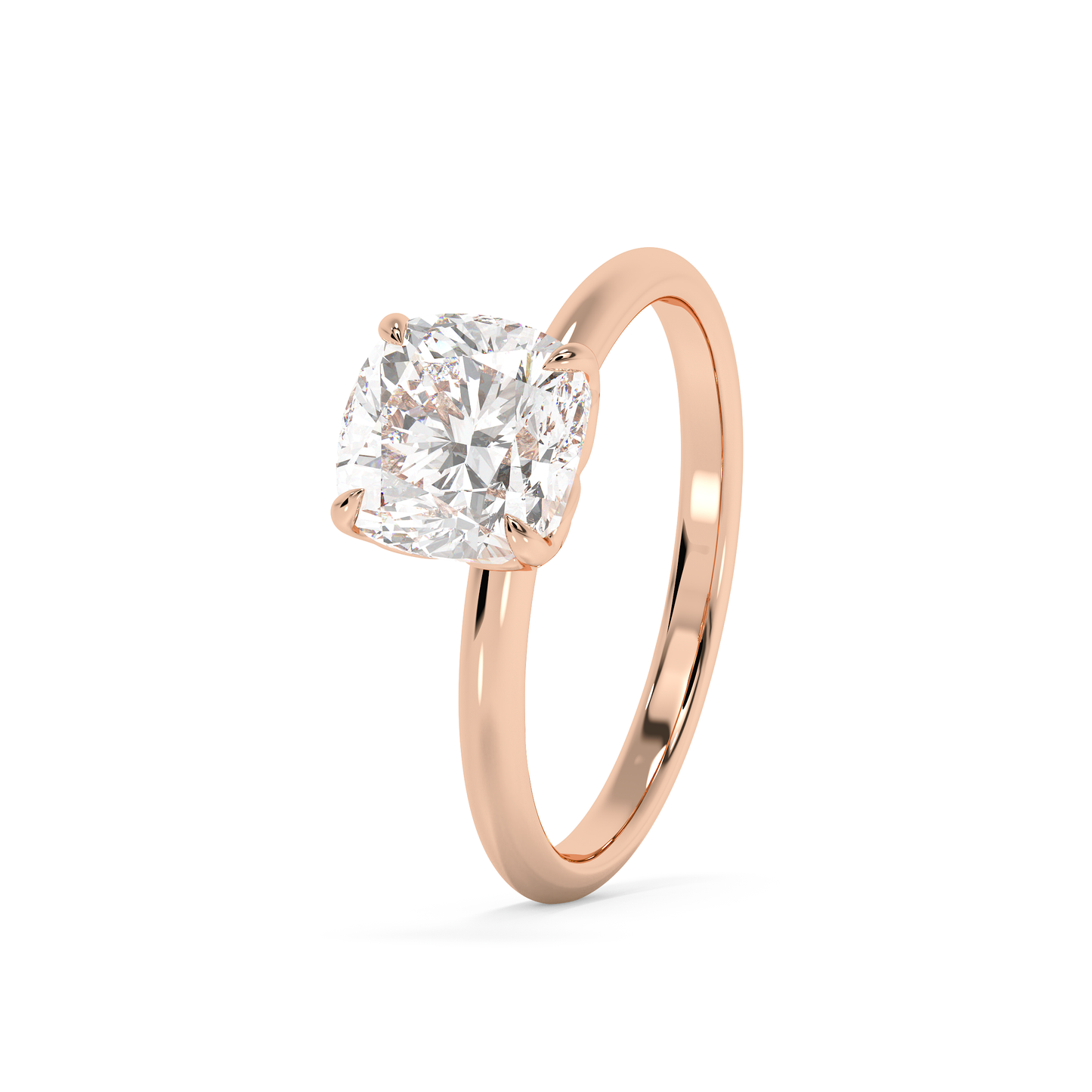 Emerald Solitaire Lab Grown Diamond Engagement Ring
