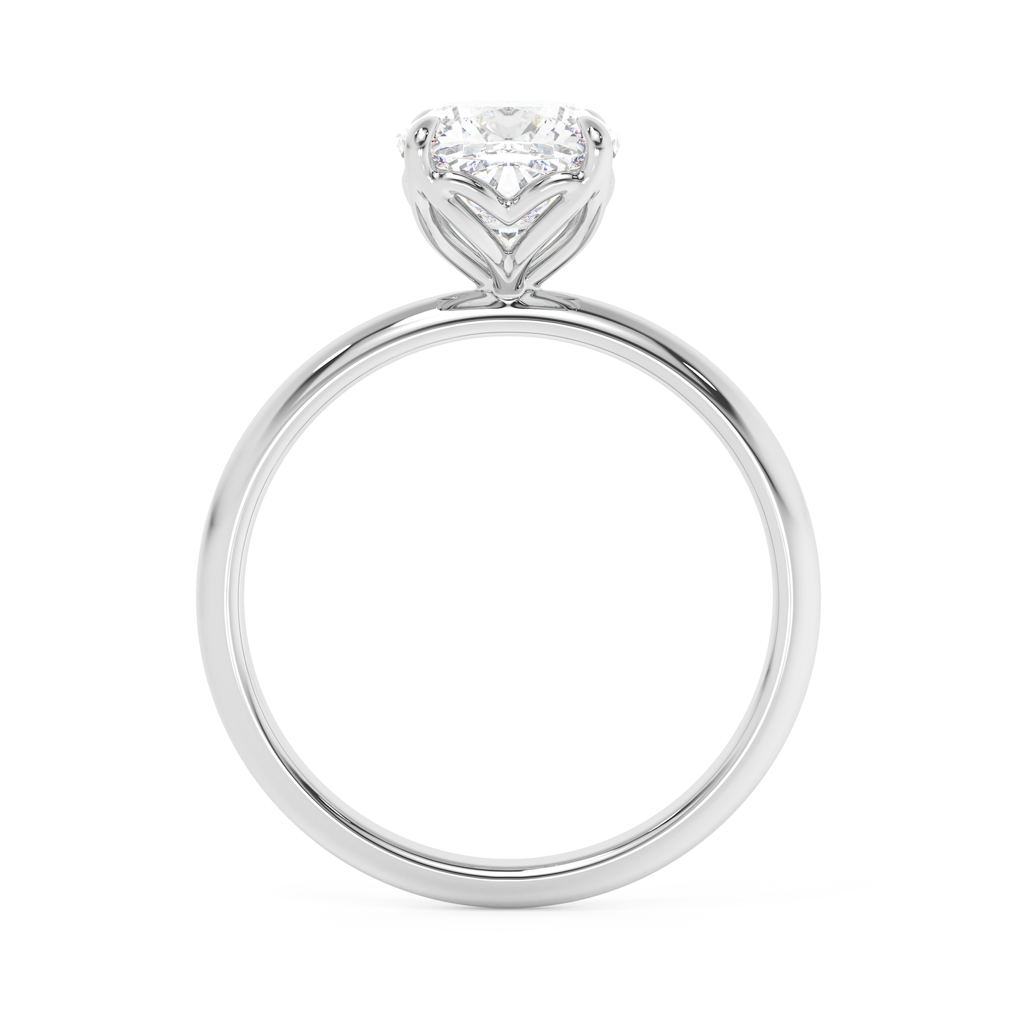 Emerald Solitaire Lab Grown Diamond Engagement Ring