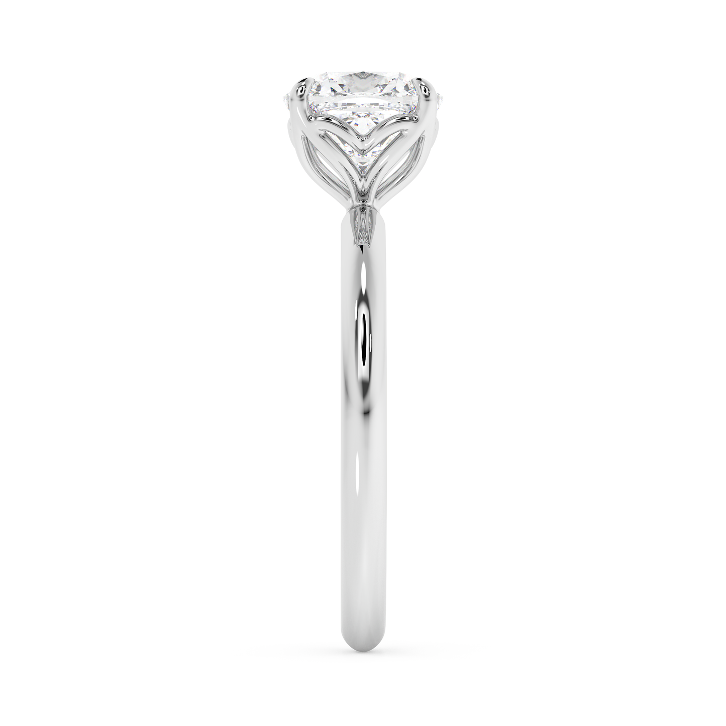 Emerald Solitaire Lab Grown Diamond Engagement Ring