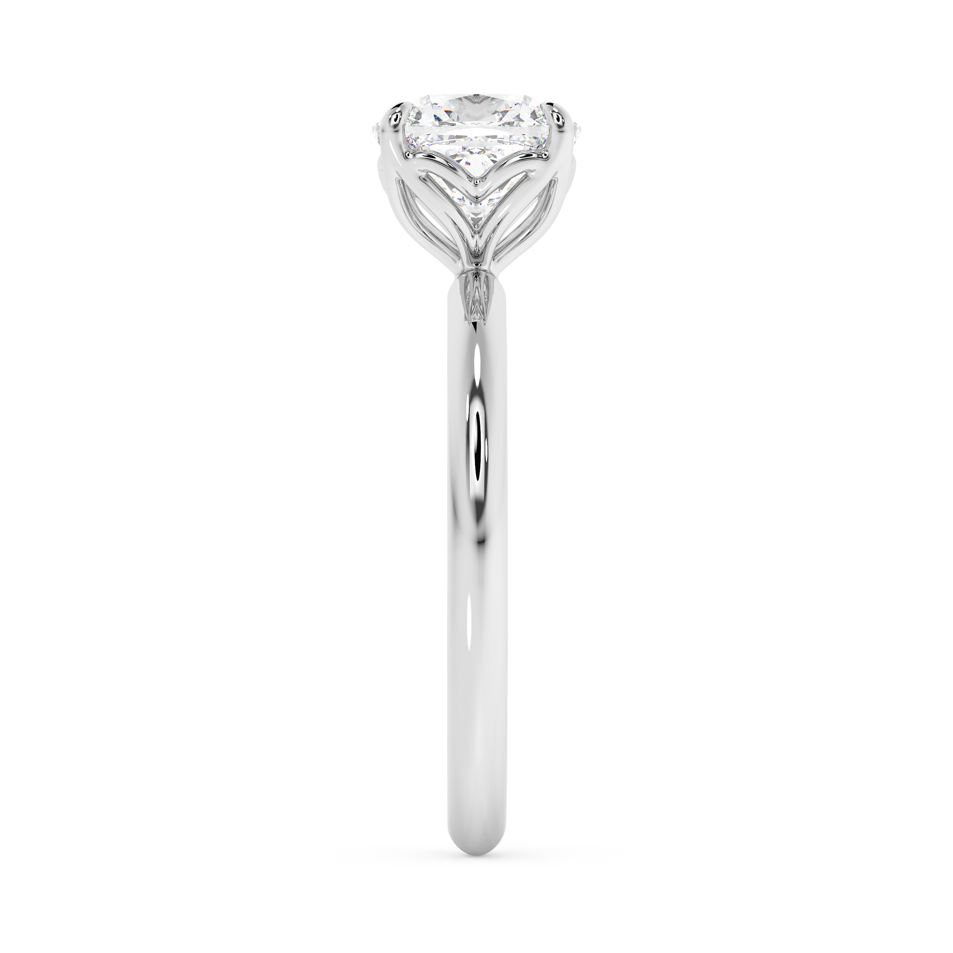 Emerald Solitaire Lab Grown Diamond Engagement Ring
