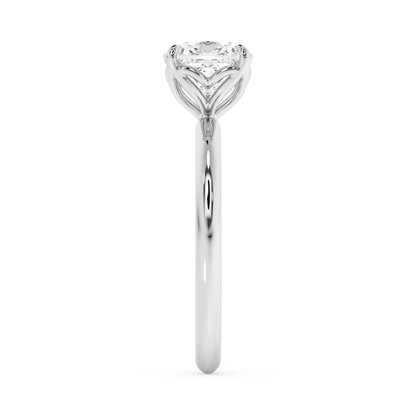 Emerald Solitaire Lab Grown Diamond Engagement Ring