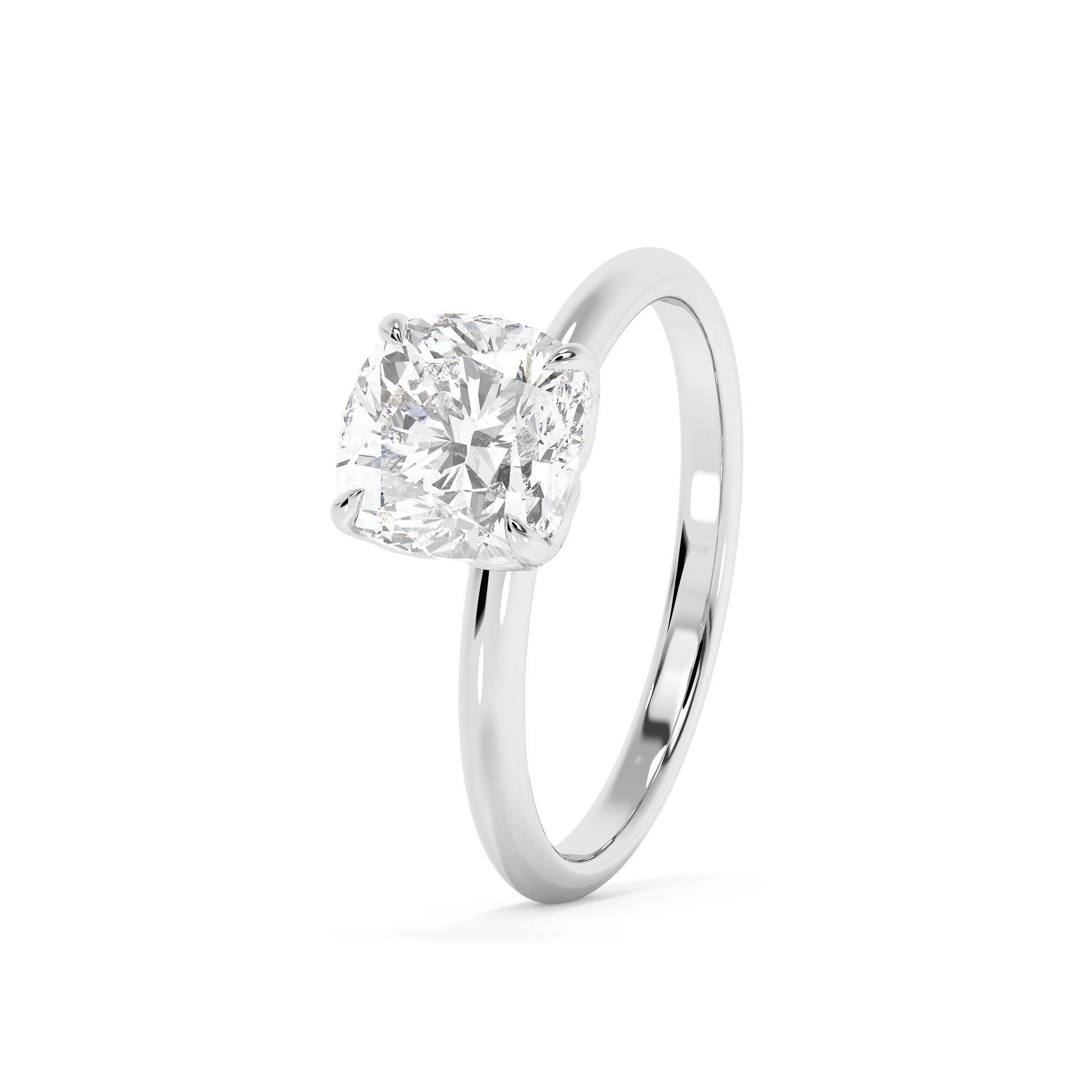 Emerald Solitaire Lab Grown Diamond Engagement Ring