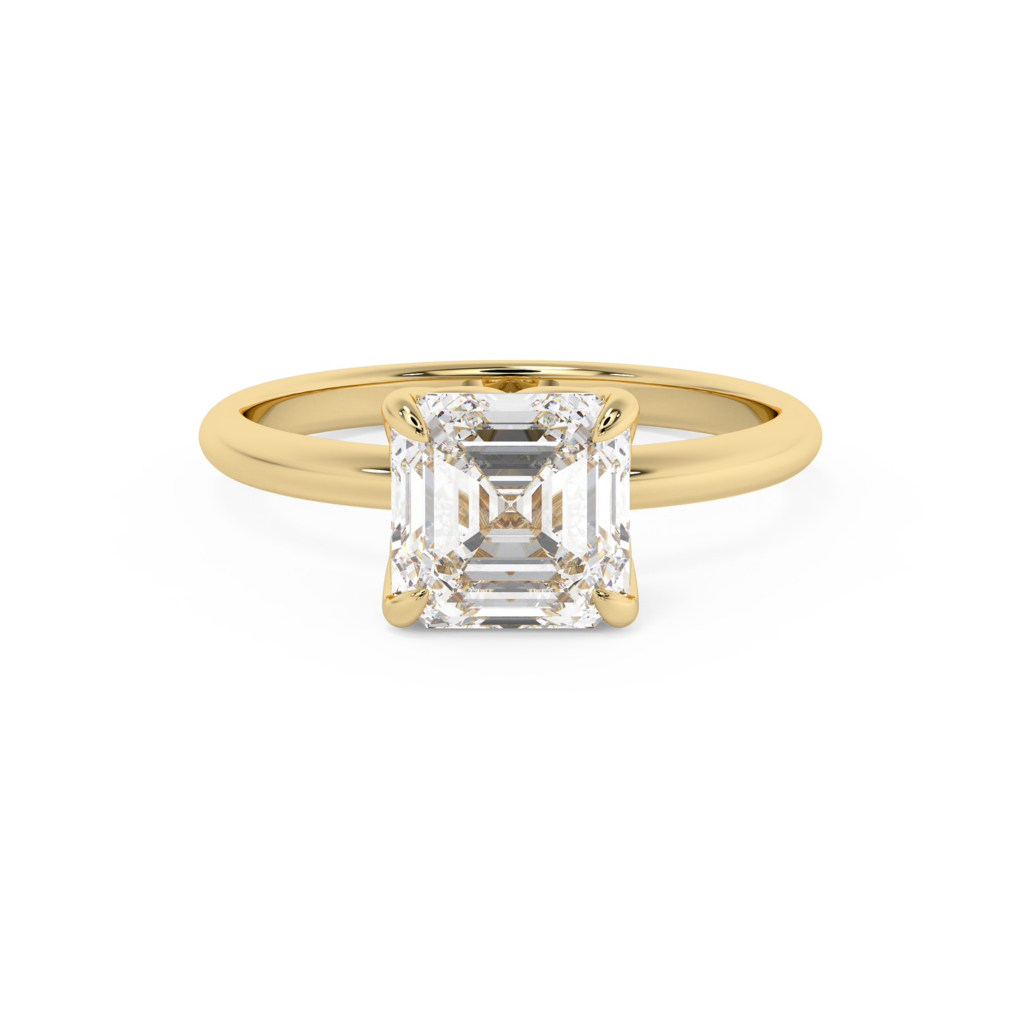 Emerald Solitaire Lab Grown Diamond Engagement Ring